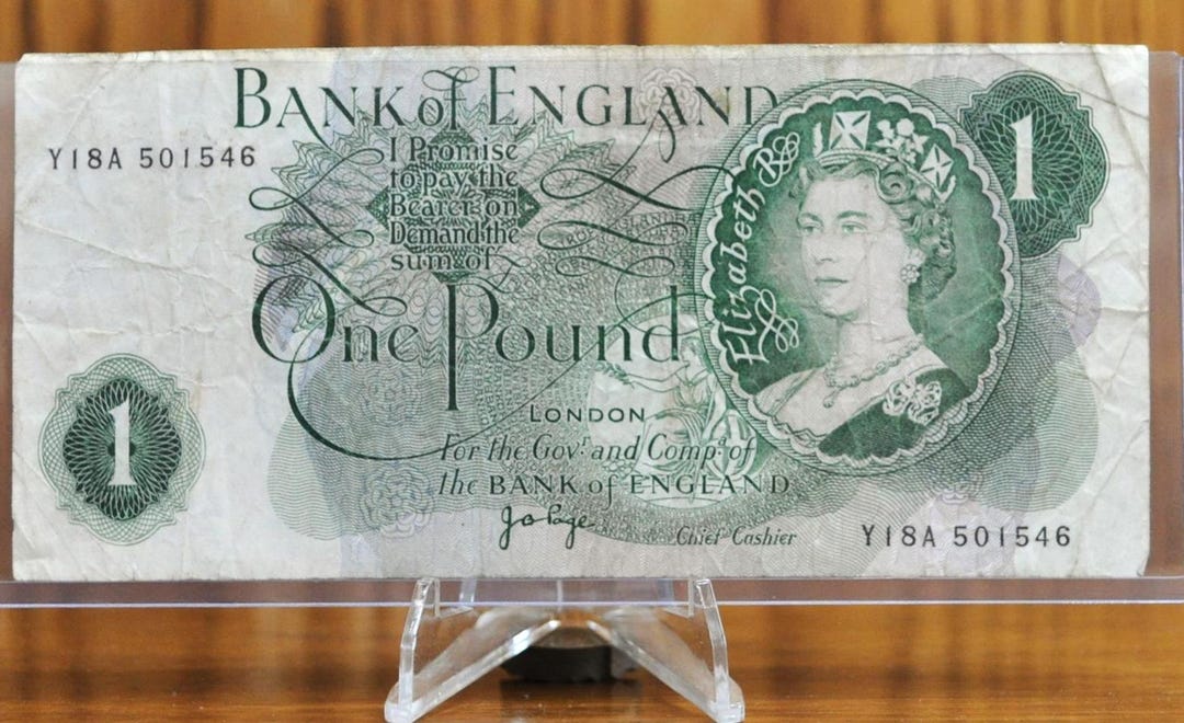 2 Billets 1 Livre Sterling 1978 – Banque D'Angleterre Elizabeth II, Pages Consécutives, Circulés