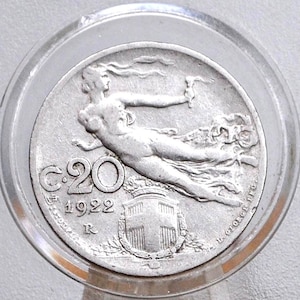 1922 Italian 20 Centesimi Coin - Vittorio Emanuele III - C.20 - Great Detail; Beautiful Design & Artwork - Italy 20 Centesimi -