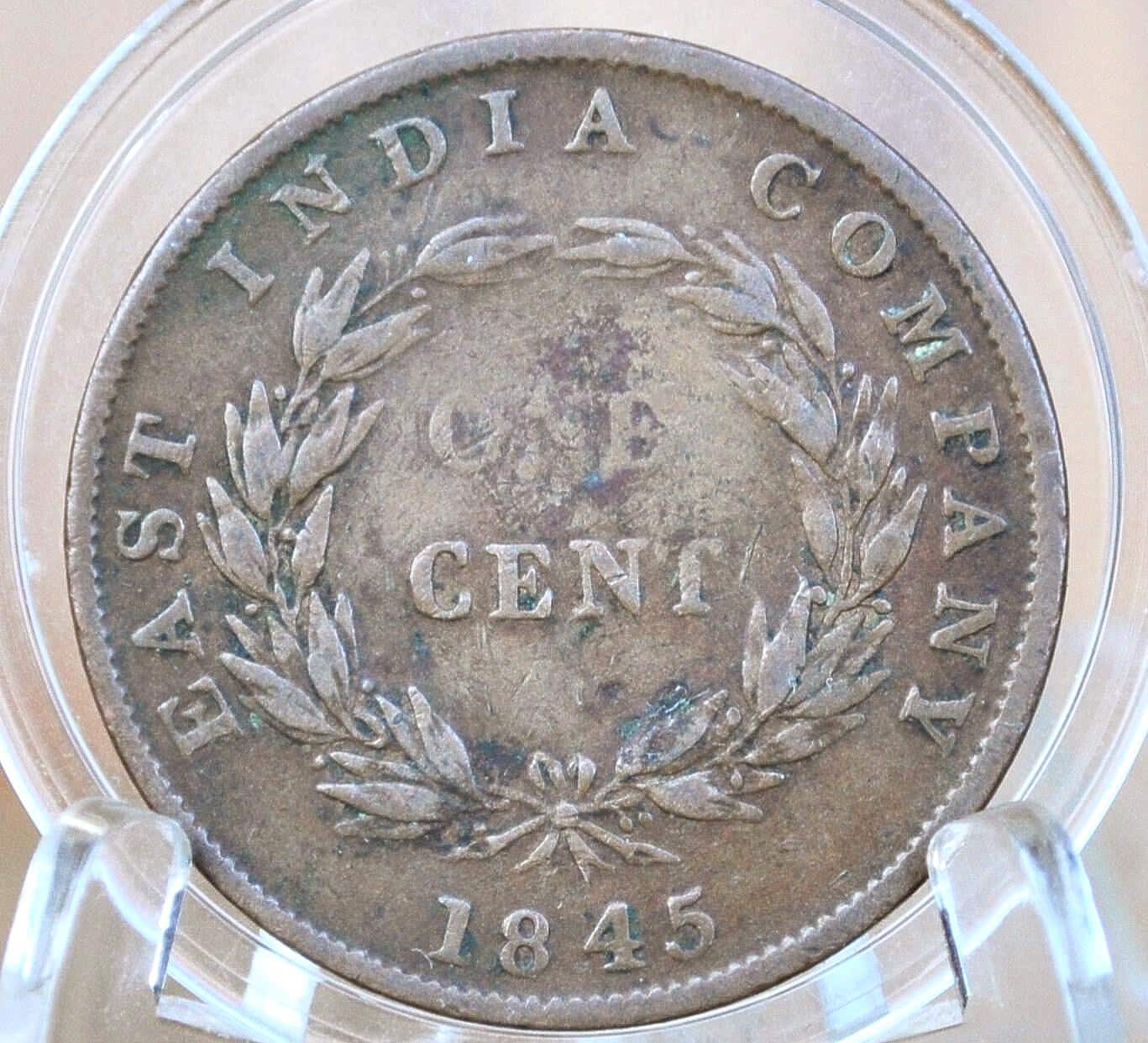 １８４５年東インド会社１セント硬貨 1845年東インド会社1セント硬貨