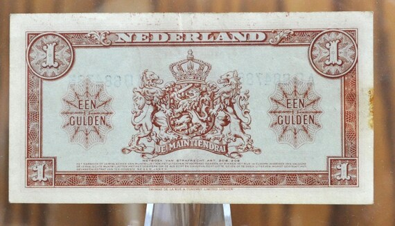 1945 年オランダ 1 グルデン紙幣 - 1945 年 Muntbiljet 発行、2 文字