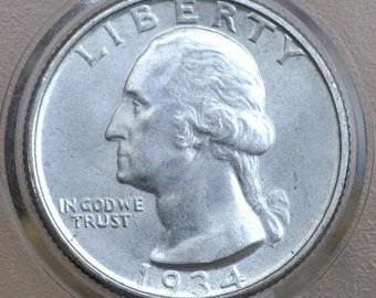 1934 Washington Silver Quarter - Choose by Grade - 1934 P Washington Quarter 1934 Silver Quarter 1934