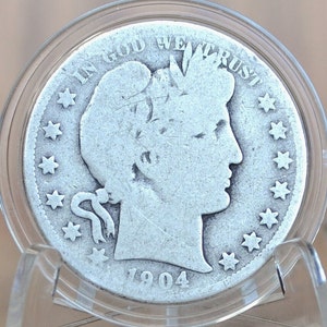 1904-O Barber Half Dollar - G (Good) Grade / Condition  - 1904O  Barber Silver Half Dollar 1904 New Orleans Mint - Better Date
