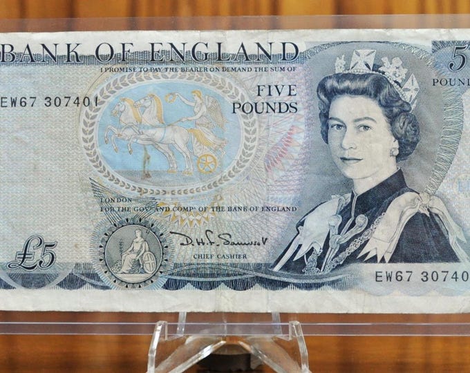 1987-88 Bank of England 5 Pound Note - Somerset Signature, Wide ...