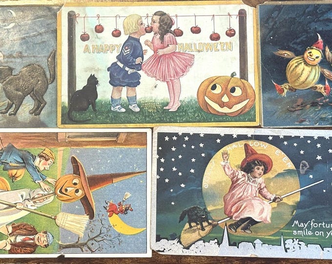 Unused NOS 1920's Die Cut Art Deco Hallmark Halloween Bridge Tally ...