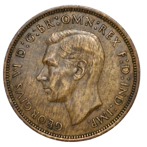1946 Great Britain One Penny Attractive Wood Grain Alloy Mix Toning - Error Penny Stunning Great Britain Penny "Woody"