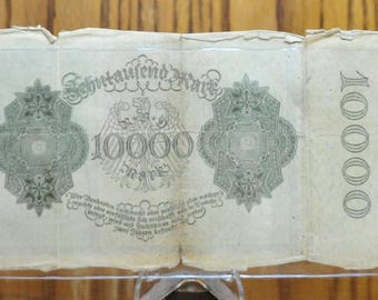 1922 年 10,000 マルク ドイツ紙幣 - ライヒスバンクノート - 初発行