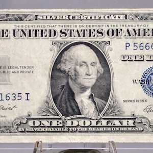 1935 E Silber Zertifikat 1 Dollar Note - Ausgefallene Sich wiederholende Seriennummer - 56661635 - 1935E One Dollar Blue Seal Ausgefallene Seriennummer - Fr # 1614