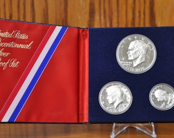 1976 United States Mint Silver Proof Set - 1976 S Proof Set - 1976 S Silver Proof Set - Silver Kennedy Half Silver Quarter Silver Eisenhower