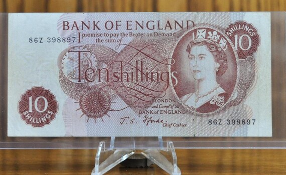 1966-70 Bank of England 10 Shillings Banknote - J. S. Fforde