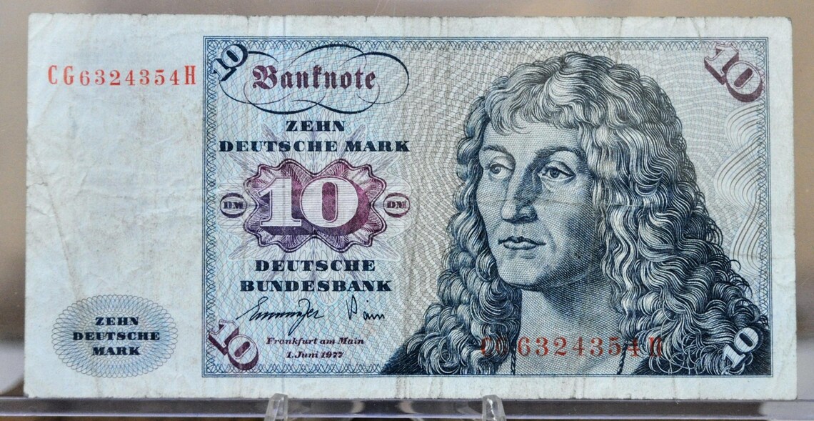 1977 Germany 10 Deutsche Mark Banknote - Deutsche Bundesbank - Very ...