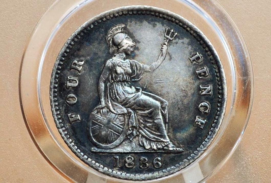 1836 フォーペンス イギリス 4 ペンス シルバー - AU (ほぼ未使用