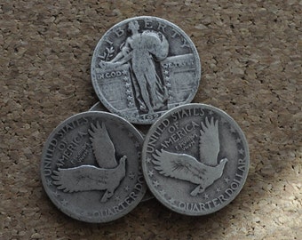 Standing Liberty Silver Quarter - 1920's or 1930 - Silver Coin