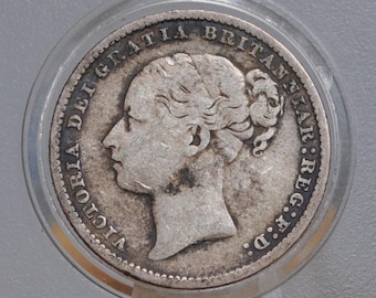 1887年 ヴィクトリア女王 銀貨 1シリング 1887年 ビクトリア銀貨 1シリング - Etsy 日本