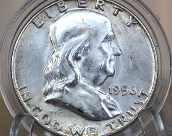 Medio dólar Franklin de 1956 - Elija por grado/estado - Buena fecha - Medio dólar de plata de 1956P - Casa de la Moneda de Filadelfia