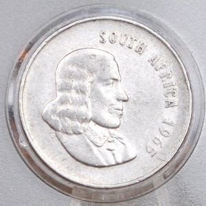 1965 South Africa 20 Cents - Great Condition - English Legend - Jan Van Riebeeck - Beautiful Coin for a Collection!