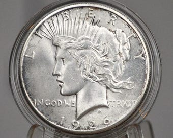1923 シルバー ピース 1 ドル コイン 自由の女神、裏面に鷲の紋章、90
