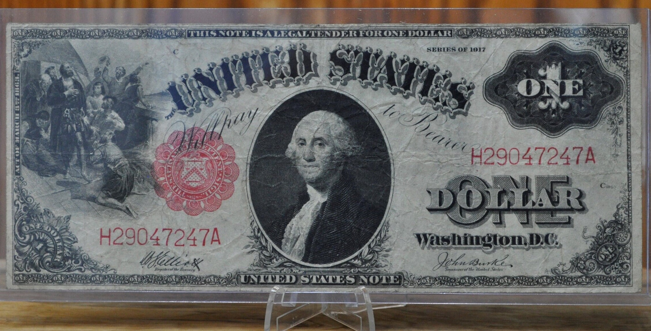 1917 1 Dollar Bill Legal Tender - VF (very Fine) Grade / Condition