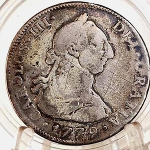 1779 Spanish 4 Reales, Mexican Spanish Colony - VF Detail - Spanish Silver Coin Colonial Era 1779 Four Reales Spanish Mexico, 1779 Mo 4R