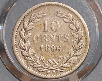 オランダ銀貨10セント硬貨 1895年～1919年 ウィルヘルミナ