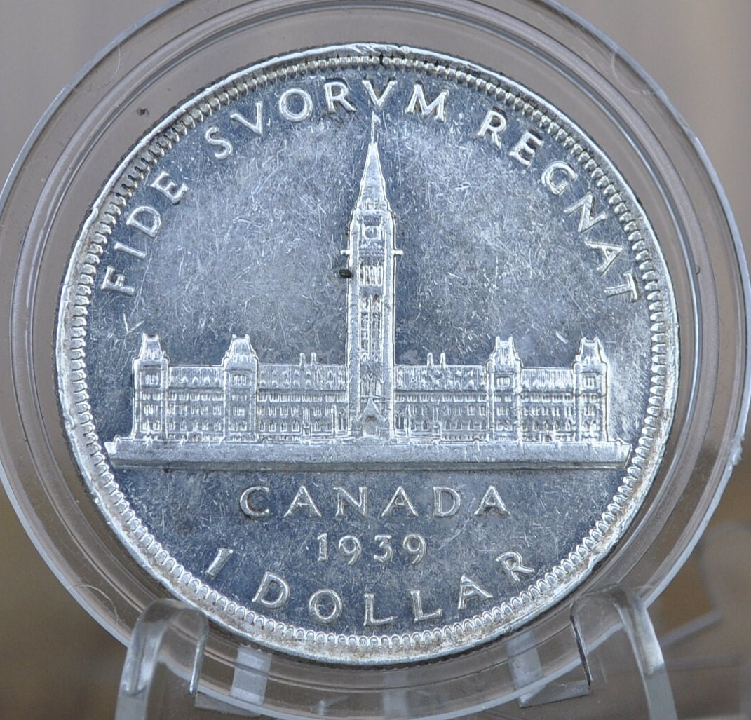 カナダ 1939 年1ドル銀貨ジョージ6世王室訪問記念