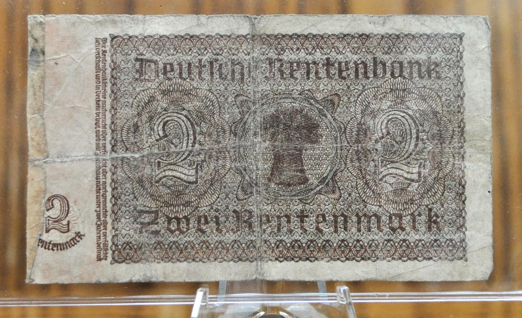 1937年 2レンテンマルク ドイツ紙幣 - レンテンマルク銀行券 - 8桁の