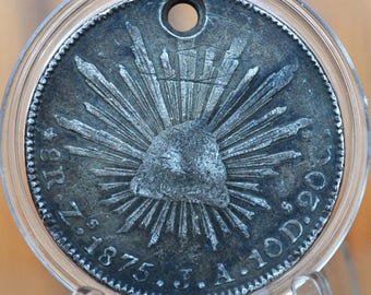 1875 Zs J A Silver 8 Reales Mexico - VF+ - Mexican Eight Reales