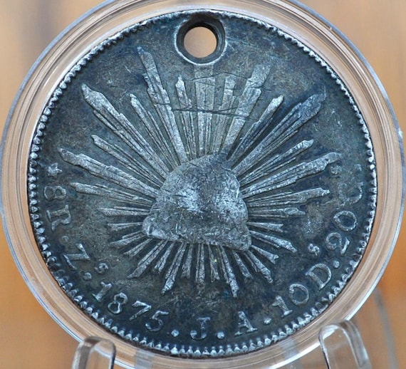 1875 Zs J A Silver 8 Reales Mexico - VF+ - Mexican Eight Reales