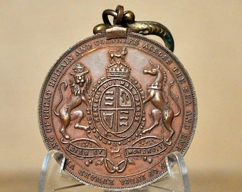 Kroningsmedaille koning Edward VII en koningin Alexandra 1902 - Officiële kroningssouvenir koning Edward VII uit 1902