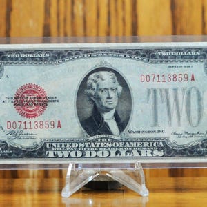 1928-D 2 Dollar United States Note - Red Seal Note - Non-Mule - Almost Uncirculated (AU) - 1928D Two Dollar Legal Tender US Note - Fr. 1505