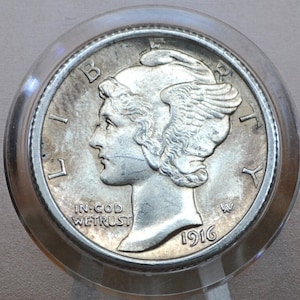 1916 Mercury Silver Dime - Choose by Grade / Condition - Philadelphia Mint - 1916 P Winged Liberty Head Silver Dime Mercury 1916P