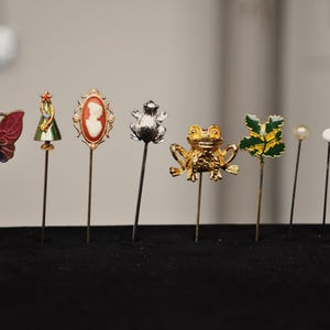 Vintage Hat Stick Pins! Choice of Pin! Some Signed - Gold and Silver Toned Pins - Fun Frog Hat Pins! Elegant Antique Lapel Stick Pins