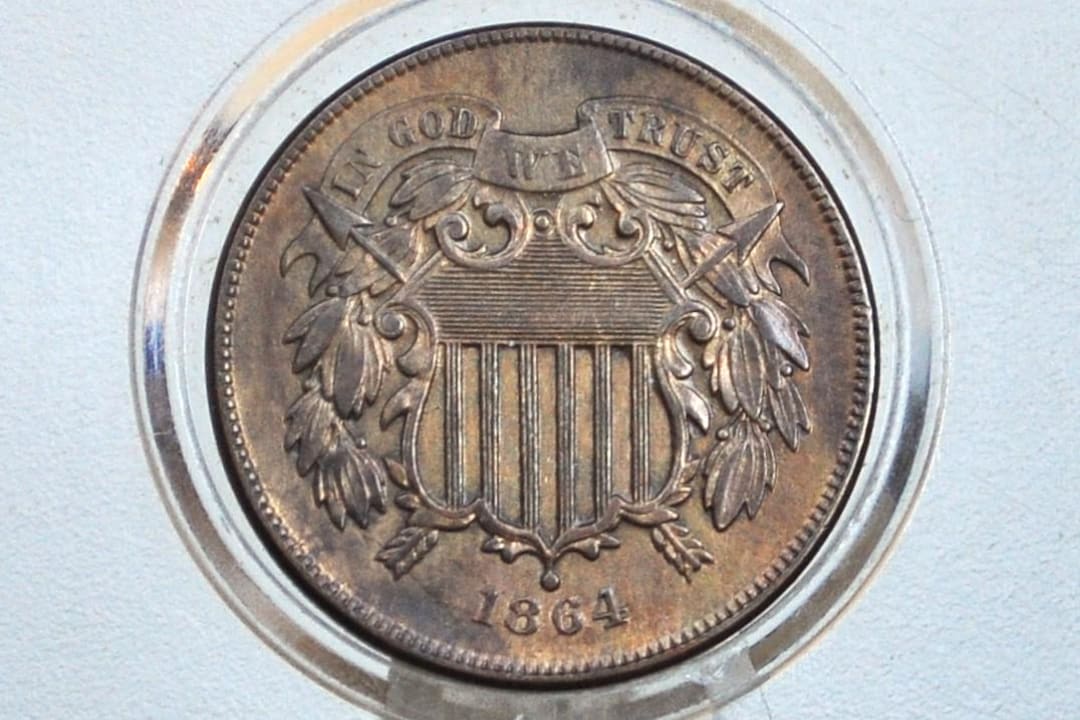 アメリカ　２セント銅貨　1864年 美品 1864年 2セント硬貨 - グレード/状態から選ぶ - 南北戦争時代の