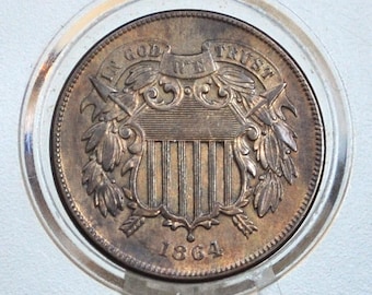 1864 Two Cent Us Coin - Choose by Grade / Condition - Civil War Era Coin - 1864 Us 2 Cent Coin 1864 Large Motto, United States 2 Cent Coin