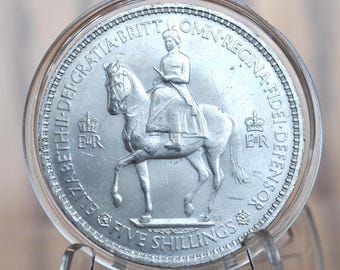 British Coin - 1977 Elizabeth II Coronation Crown, Five Shillings