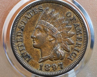 1897 Indian Head Penny - Choose by Grade / Condition - Good Date - Indian Head Cent 1897 - 1897 Penny