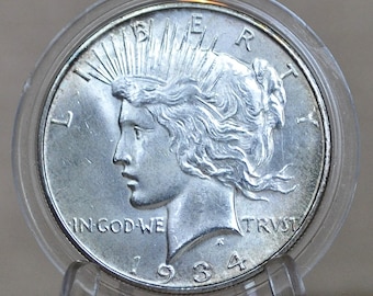 1934-D Peace Dollar - Choose by Grade - 1934 D Peace Silver Dollar - Denver Mint - Better Date & Mint - Silver Dollar 1934