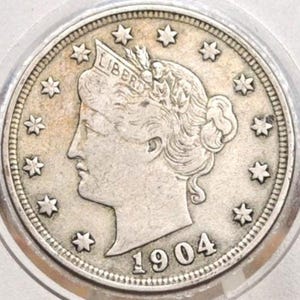1904 Liberty Head Nickel - VG (Very Good) Condition - 1904 V Nickel - Liberty nickel 1904 Nickel
