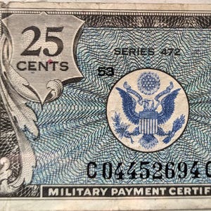 アメリカ軍　軍事支払い証明書　6枚セット Military Payment Certificate - Etsy