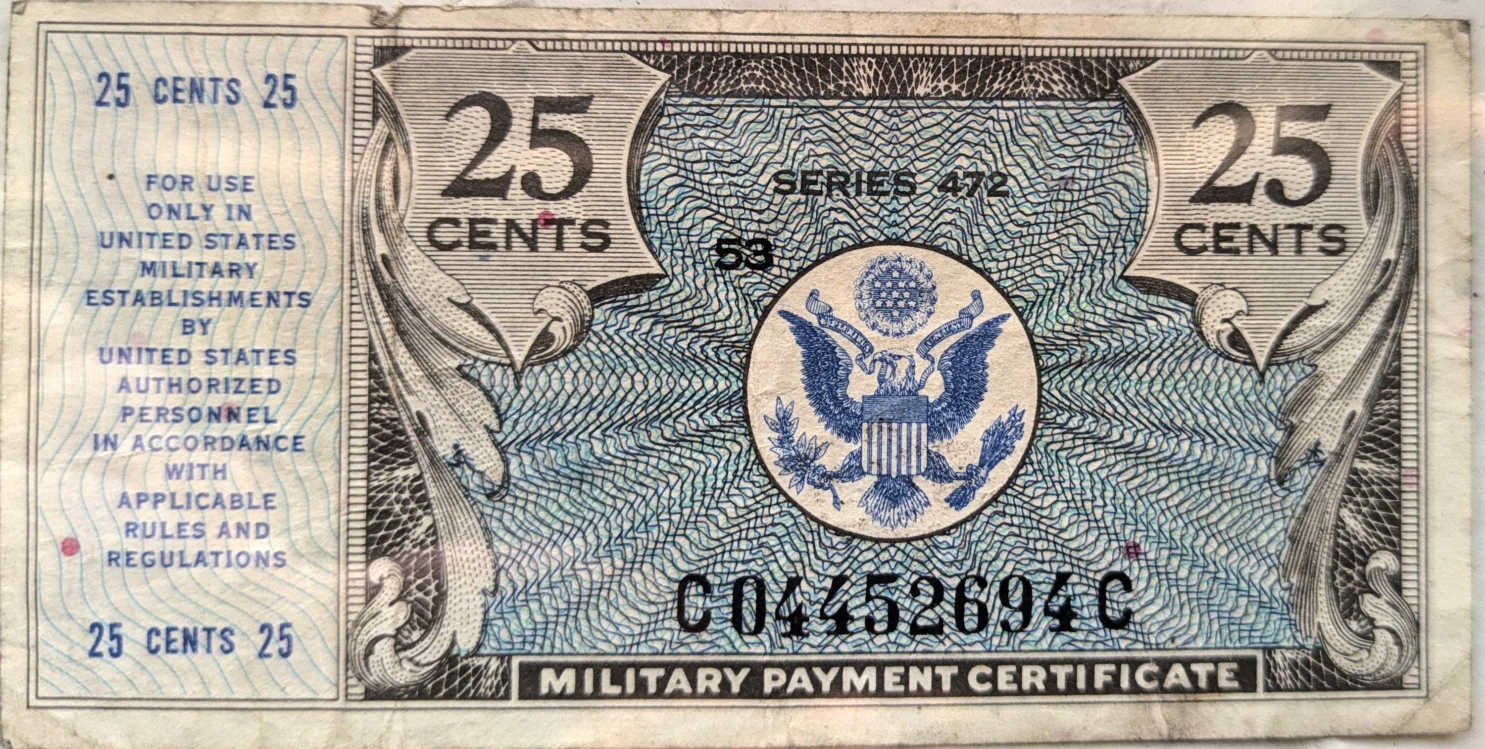 Military payment certificate - Etsy 日本