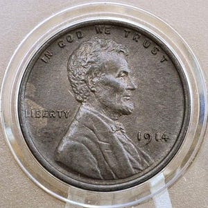 1914 Wheat Penny - Choose by Grade (Good to Uncirculated) - Better Date -World War I Era Coin- Philadelphia Mint- 1914 P Wheat Cent 1914-P