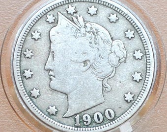 1901 リバティヘッド V ニッケル、5 セント硬貨、1900 年代の