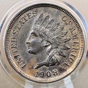 1908 Indian Head Penny - Choose by Grade / Condition - Philadelphia Mint - 1908 P Indian Cent - Great Detail - 1908 Lincoln Penny