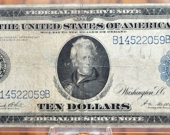 ア*イ様 ★レア★ アメリカ　旧紙幣　10ドル札 1914年 1914 10 Dollar Federal Reserve Note Large Size Fr#929 - VG (very