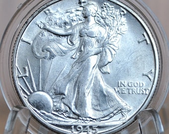 1945-D Walking Liberty Silver Half Dollar - Choose By Grade - Denver Mint - 1945D, 1945 D Wlh