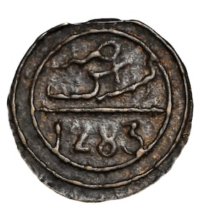 1867 Morocco 4 Fulus 1283AH - AU - Cast, Bronze - Seal of Salomon - Historical Artifact
