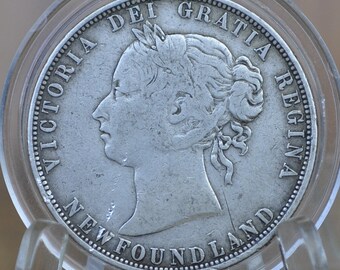 【1874】ニューファンドランド 50セント 銀貨｜コレクション向け 1874 ニューファンドランド 50 セント硬貨 約 F NFLD - Etsy 日本