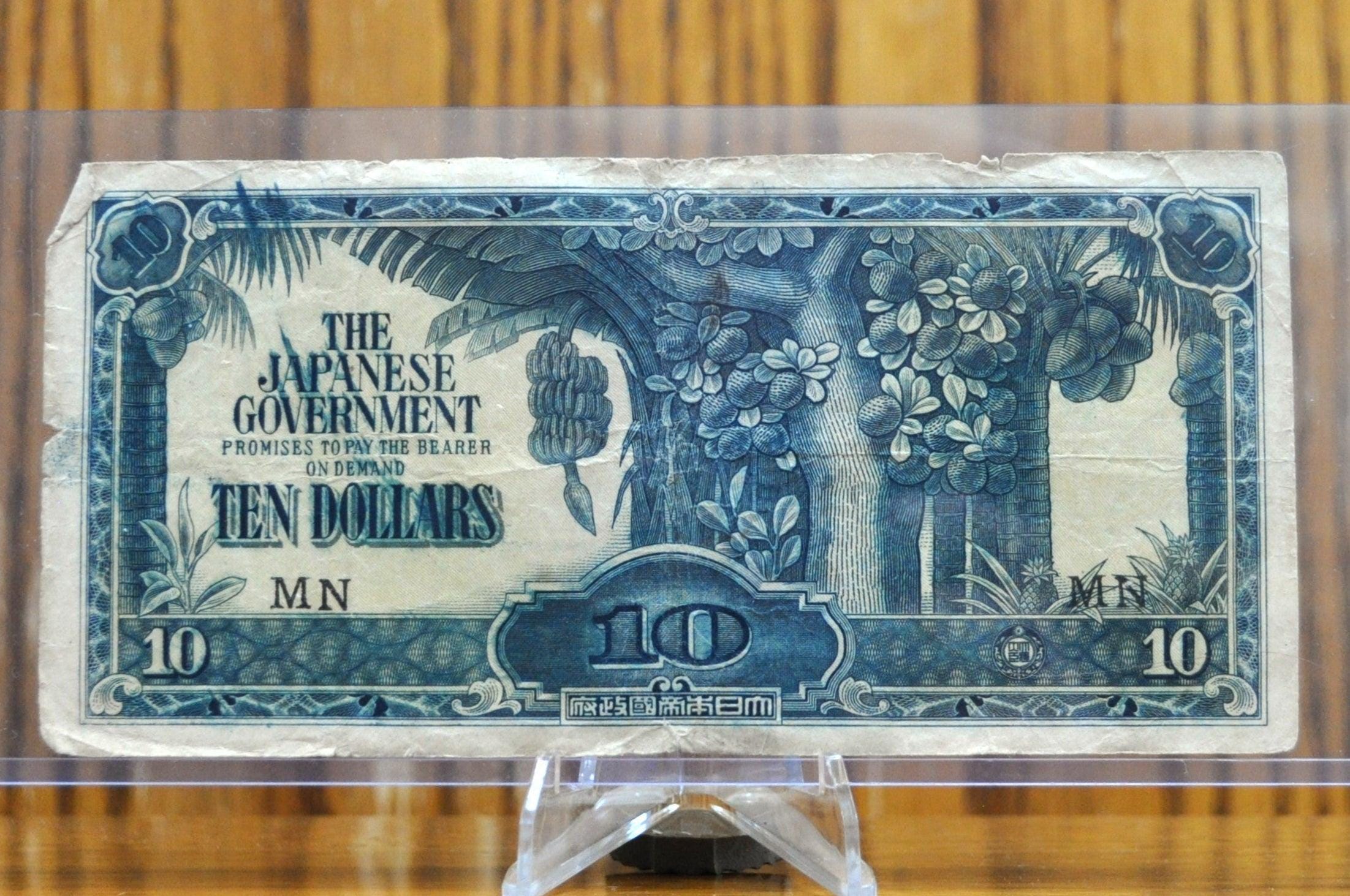 1942 Japan Malaya 10 Dollars Note - WWII Occupied Malaysia