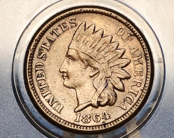 1864 Cupronickel Indian Head Penny - Choose by Grade - Good Early Date - Civil War Era - 1864 Copper Nickel Variety 1864