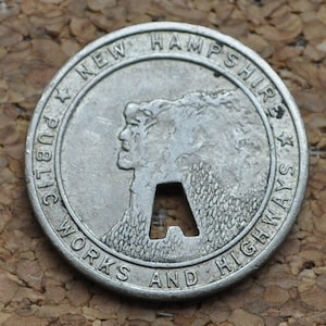 New Hampshire Toll Tokens - Old Man On the Mountain - Transit Authority - NH Toll Token - Vintage NH State Toll Token Small Version