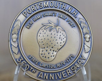 Portsmouth NH 350th Anniversary Medal - Choose by type - 1973 Portsmouth New Hampshire Anniversary Token - Collectible Town Medals